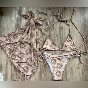 Tan bikini with cover up